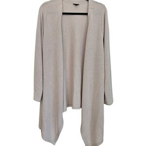 Torrid Womens Plus Size 2 Beige Marled Open Front Draped Handkerchief Cardigan